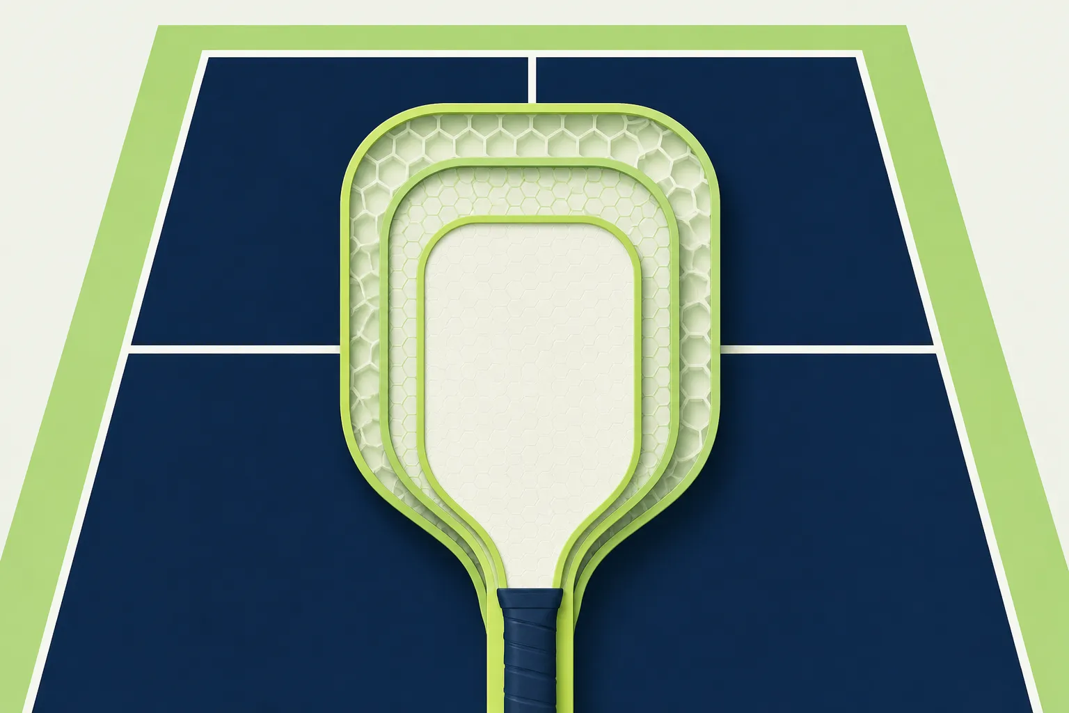 Cross section diagram of thin mid and thick pickleball paddle cores